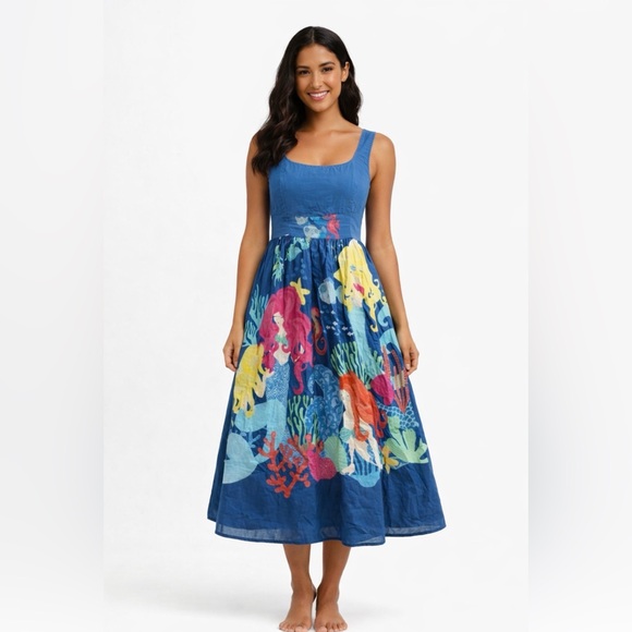 Retrolicious Dresses & Skirts - ModCloth Retrolicious Women’s Mermaid Print Dress, Size L